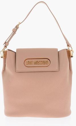 Moschino LOVE golden logo faux leather shoulder bag size Unica