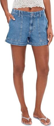 AG - Adriano Goldschmied Analeigh Mid-Rise Utility Shorts in Gold Mountain Womens Shorts Gold Mountain : 31 3.5, Cotton/Denim/Linen