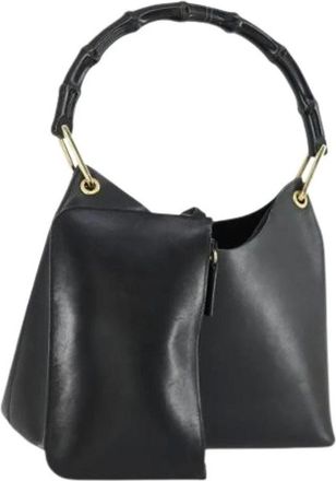 Gucci Pre-owned Handbags, female, Black, Size: ONE SIZE Pre-owned Leather Handbag