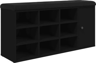 vidaXL Vidaxl - Banco Zapatero Madera De Ingenier&iacute;a Negro 102x32x50 Cm