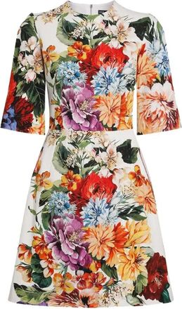 Dolce & Gabbana Floral-Print Mini Dress - Womens - Silk/Elastane/Cotton/ViscoseElastanePolyamide
