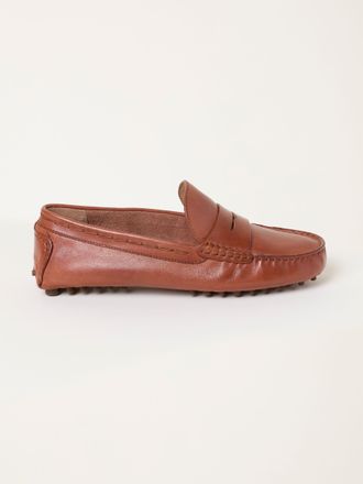 Fat Face FatFace Tan Brown Leather Moccasin Driver