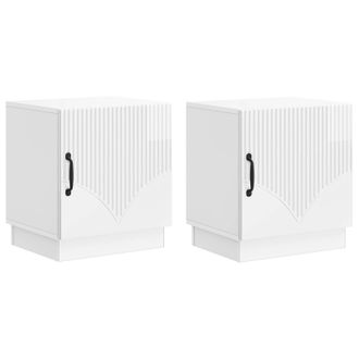 vidaXL Mesita De Noche 2 Pcs Blanco Brillante 43 X 34,5 X 47 Cm Vidaxl