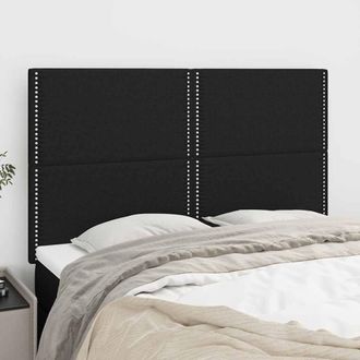 vidaXL Cabeceros 4 Unidades Tela Negro 72x5x78/88 Cm Vidaxl
