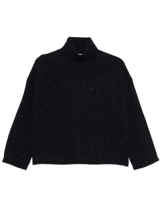 Brunello Cucinelli Navy Blue Knitted Sweater