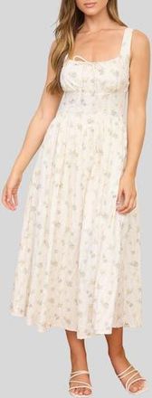 Blu Pepper Floral Cotton Midi Sundress in Cream Multi at Nordstrom Rack, Size Medium