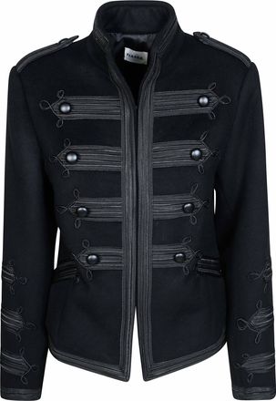 P.A.R.O.S.H. Cropped Braided Trim Military Jacket