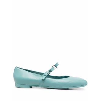 Ferragamo Bow-Detail Leather Ballerina Shoes