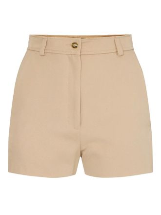 Elisabetta Franchi gold-button gabardine shorts - Neutrals