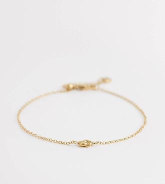 Abbott Lyon Made Mine - Bracciale con nodo piccolo in acciaio inossidabile placcato oro 18k