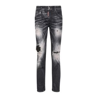 Dsquared2 Mens Black Jet Set Wash Skater Jeans