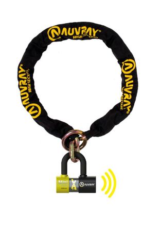 OEM Conjunto De Cadena Auvray Con Eslab&oacute;n De Lazo Y Candado Mini Xtrem Con Alarma - Longitud 100 Cm, Di&aacute;metro 13,5 Mm (s.r.a. Y Clase Art)