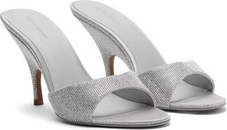 Mango x Kaia Gerber Rhinestone Sandal in Silver at Nordstrom, Size 7.5Us