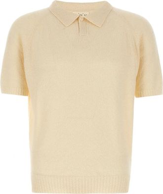 Maryya Boucl&eacute; Polo Shirt - Heren - Polos - Wit - L - Katoen - Tops
