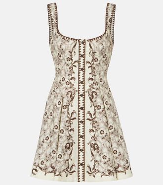 Alemais Al&eacute;mais Printed linen and cotton minidress