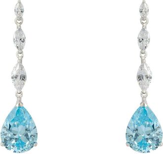 Latelita London Zarah Teardrop Blue Topaz Gemstone Earrings Silver