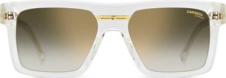 Carrera Victory 55mm Gradient Rectangular Sunglasses in Crystal/Green at Nordstrom