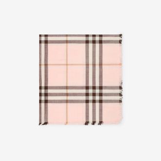 Burberry Reversible Check Wool Silk Scarf