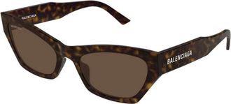 Balenciaga Bb 0447S 002 Zonnebril - Dames - Zonnebrillen - Bruin - 56 MM - Nylon - Accessoires