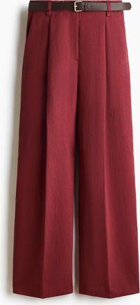 H&M Weite Hose mit G&uuml;rtel - Red