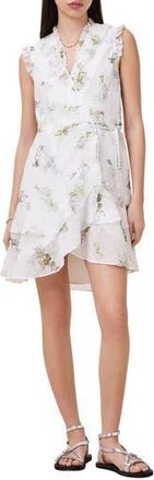 AllSaints Ari Floral Print Wrap Dress in Laci Ecru White at Nordstrom Rack, Size 12 Us / 16 Uk