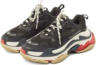 Balenciaga Triple S leren sneakers met mesh - Zwart