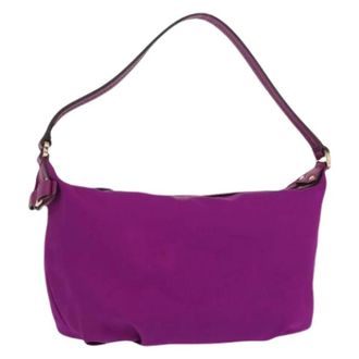 Ferragamo Pre-owned Nylon Schoudertas - Dames - Pre-owned - Paars - Maat: ONE Size Nylon