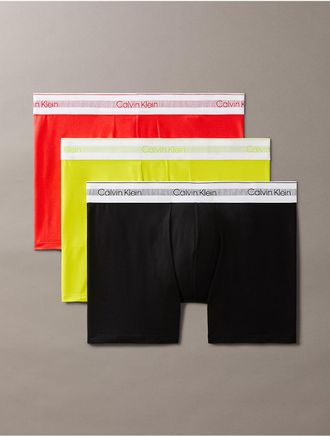 Calvin Klein Mens Icon Modal Mesh 3-Pack Boxer Brief - Green - XL