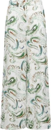 Marella Palazzo Broek - Dames - Wijde Broeken - Veelkleurig - L - Linnen - Broeken