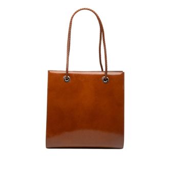 Cartier Brown Leather Shoulder Bag Tote Bag (Pre-Owned)