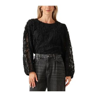 Co'Couture Overhemden, Dames, Zwart, XS, Shania Fluffy Blouse