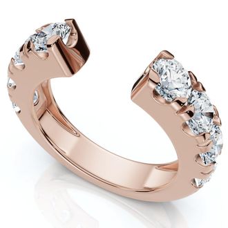 Pompeii3 2Ct Lyric Diamond Open Guard Ring Wedding Band 14k Gold or Platinum Lab Grown