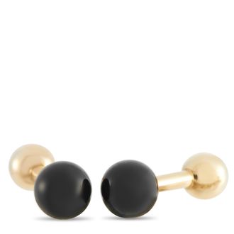 Tiffany & Co. 14K Yellow Gold Onyx Cufflinks TI34-052026