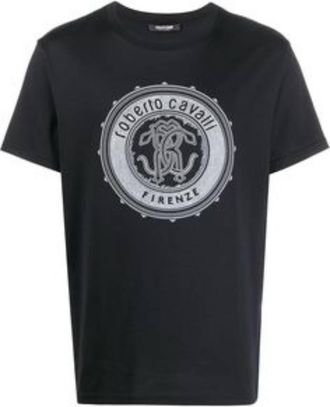 Roberto Cavalli Firenze Logo Print Cotton T-Shirt, Size X-Large