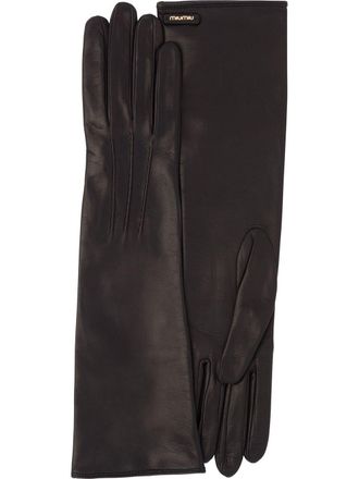Miu Miu Guanti lunghi con cuciture a vista - Nero