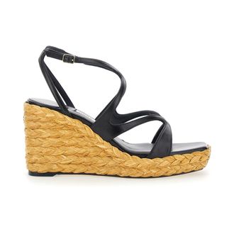 Jimmy Choo London Schoenen, Dames, Grijs, 38 1/2 EU, Leer, Brigitte Mule 100