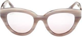 Max Mara Glimpse 50mm Polarized Cat Eye Sunglasses in Camel Horn /Brown Lenses at Nordstrom Rack