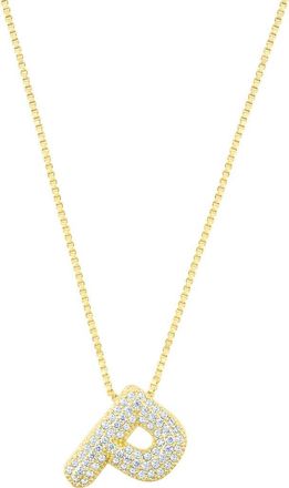 Adornia Pavé Bubble Initial Pendant Necklace in Gold-P at Nordstrom Rack