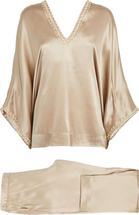 Natori Key Essentials Silk Two-Piece Pajama Set Size L