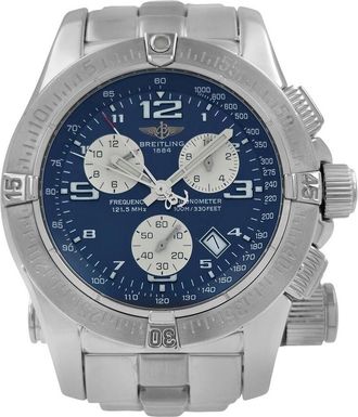Breitling Pre-owned Breitling Emergency Mission Chronograph Quartz Chronometer Blue Dial Mens Watch A73321