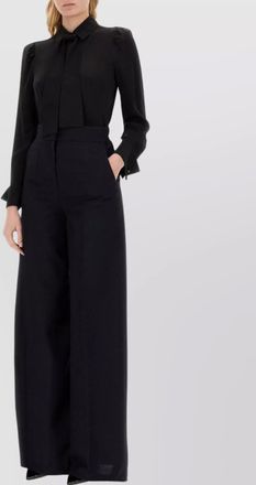 Max Mara bow tie neck shirt with puff sleeves