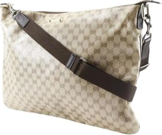 Gucci Pre-owned GG Crystal schoudertas - Heren - Pre-owned - Beige - Maat: ONE Size Taf