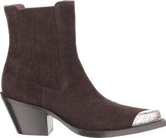 PARIS TEXAS Pointed-Toe Suede Ankle Boots With Metallic Detailing