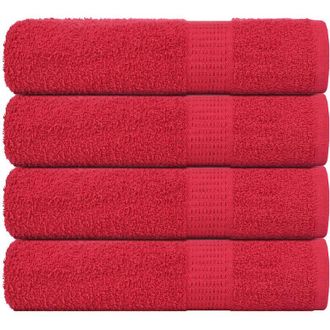 vidaXL Toallas De Ducha 4 Uds 100% Algod&oacute;n Rojo 70x140 Cm 360 Gsm Vidaxl