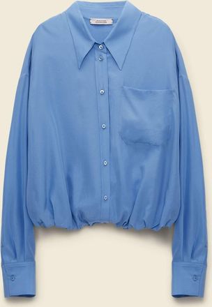Dorothee Schumacher Womens Silky Ease Blouse In Cornflower Blue