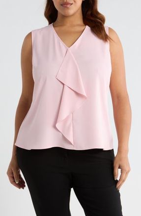 Kasper Cascade Ruffle Sleeveless Top in Tutu Pink at Nordstrom, Size 1 X