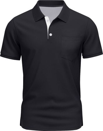 Generic T-Shirts for Men UK, Polo Shirts Short Sleeve Solid Lightweight Breathable Golf Adult Tennis Collared T Shirt with Pocket Funny Shirt Linen Cotton Shi