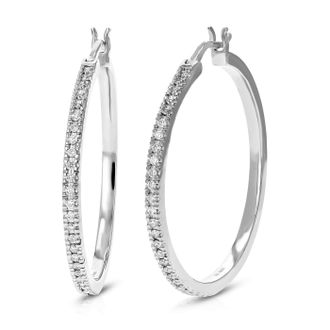 Vir Jewels 1/2 cttw Lab Grown Diamond Hoop Earrings in Sterling Silver With Notched Post For Women