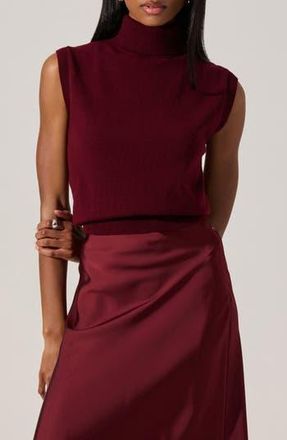 ASTR the Label Avah Turtleneck Wool Blend Sweater Vest in Wine at Nordstrom Rack, Size Large