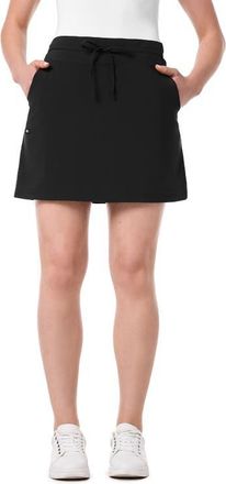 Coolibar Travel Skort with Built-In Shorts & Drawstring - UPF 50+ Sun Protection - Mendocino in Black at Nordstrom, Size Xx-Large